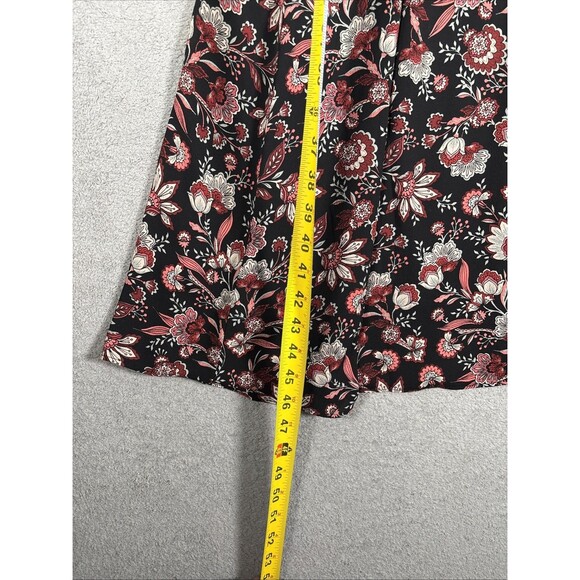 Talbots Midi Fit N Flare Dress Women’s Size MP Black Floral Balloon Long Sleeve - Picture 9 of 14